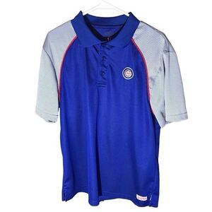 Stitches Chicago Cubs Polo Golf Shirt Blue Size M short sleeve